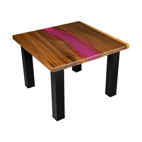 Epoxy coffee table, solid walnut, mat varnished