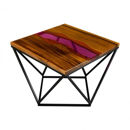 Stylish coffee table, industrial style, natural wood