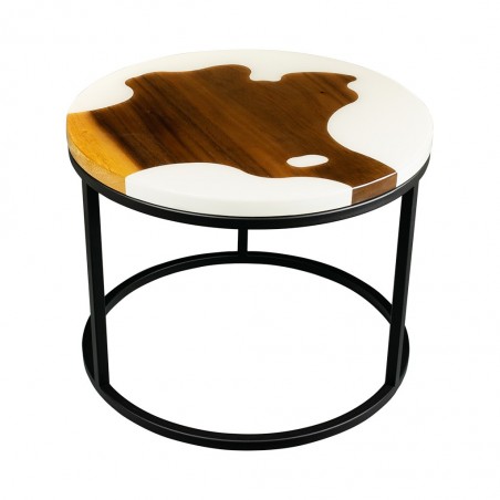 Round epoxy resin coffee table, Moon Lagoon