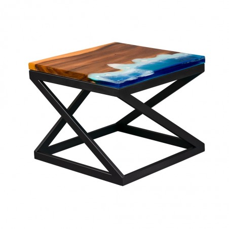 Wave resin coffee table Blue Lagoon