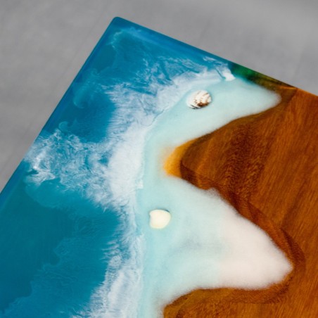 Wave resin coffee table Blue Lagoon