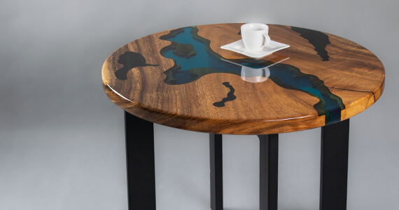 wooden resin coffee table